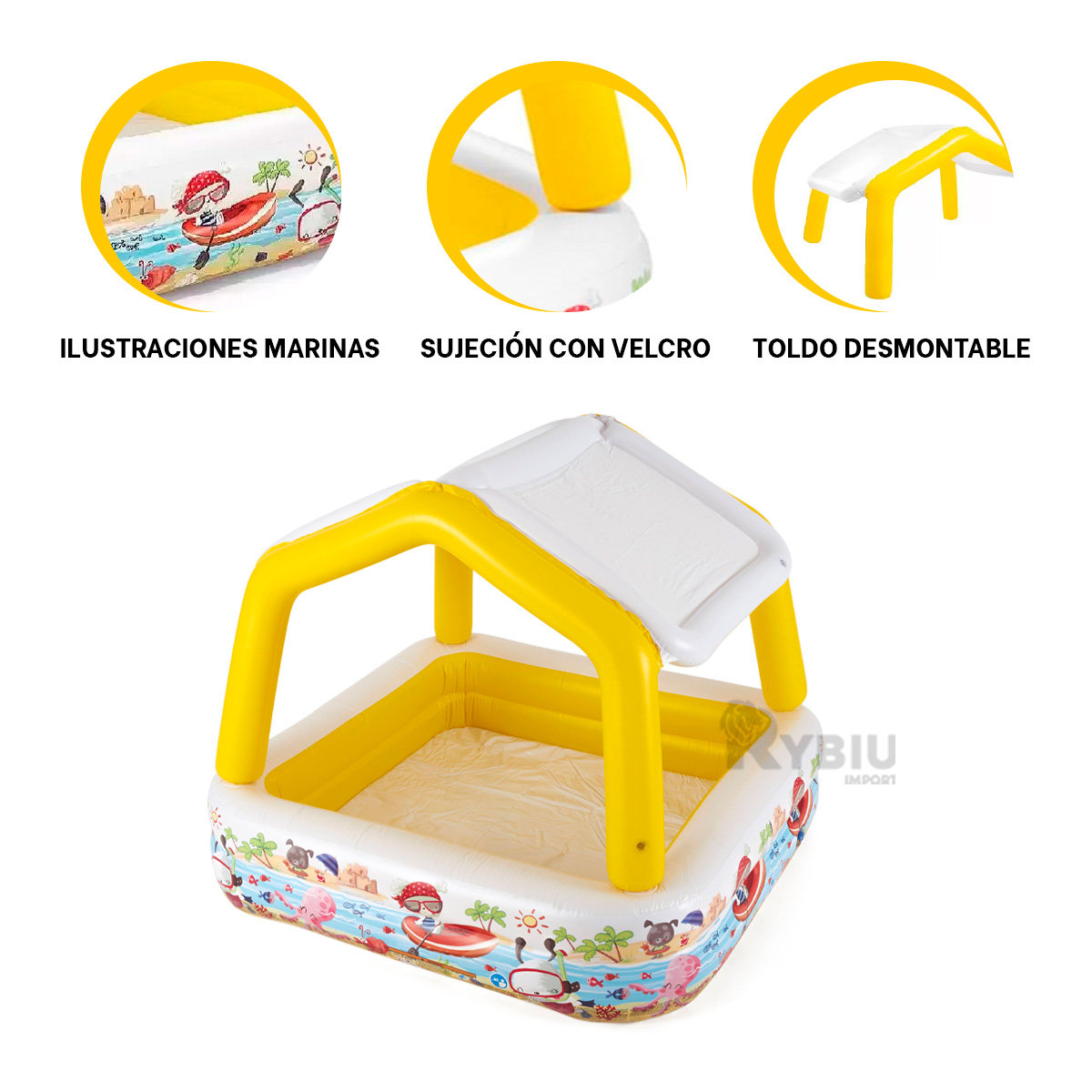ALBERCA IDEAL PARA NIÑITOS DE MULTICOLOR Y+REGALO STICKERS - 3