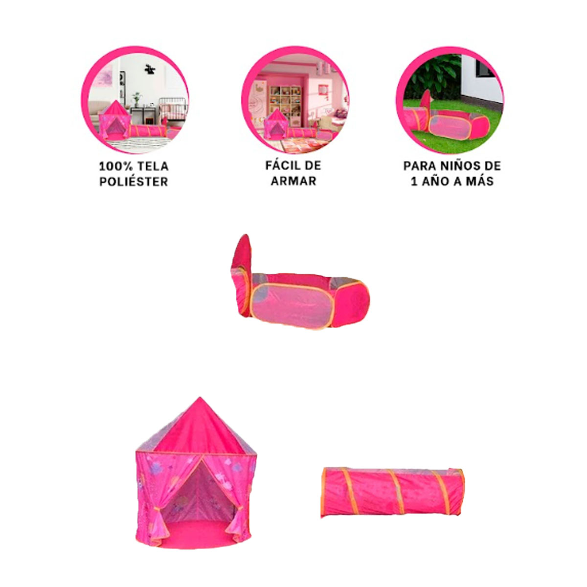 JUEGO CON MARCO DE VARILLAS COLOR ROSADO Y+PAPEL DE REGALO - 3