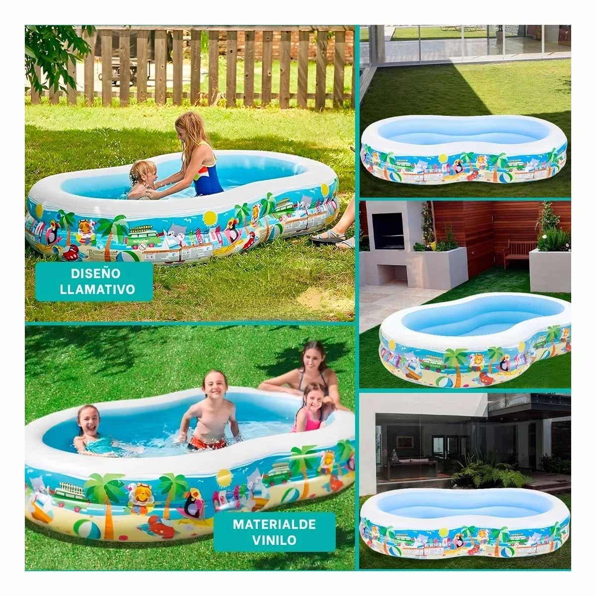 FORMATO INFLABLE FAMILIAR PARA HOGAR Y JARDIN CON DISENO AMPLIO PARA DISFRUTAR VERANO Y+POST IT - 1