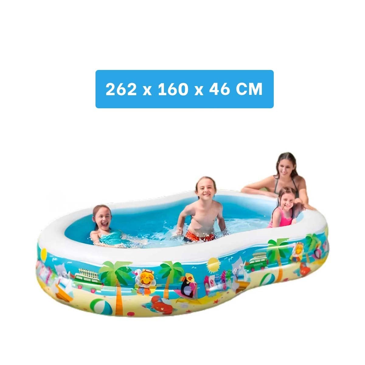 FORMATO INFLABLE FAMILIAR PARA HOGAR Y JARDIN CON DISENO AMPLIO PARA DISFRUTAR VERANO Y+POST IT - 4
