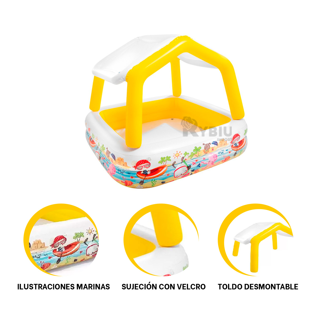 ALBERCA PARA NIÑOS EN MULTICOLOR Y+REGALO LIGAS PARA PEINAR - 1
