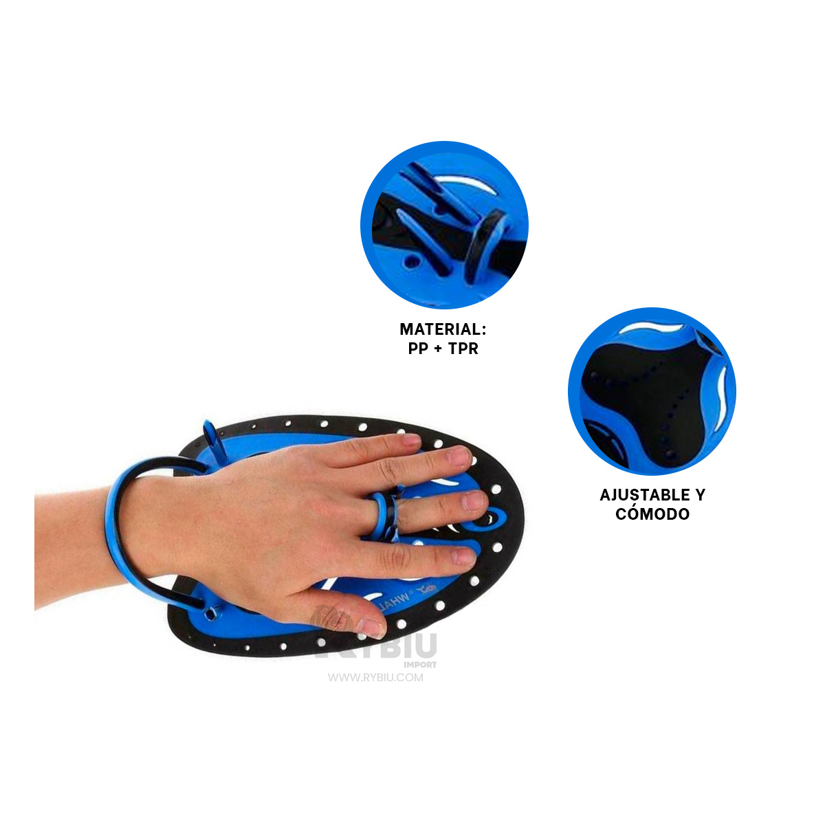 GUANTE RYBIU W-200M AZUL NEGRO DOMINIO ACUATICO + REGALO AGENDITA - 3