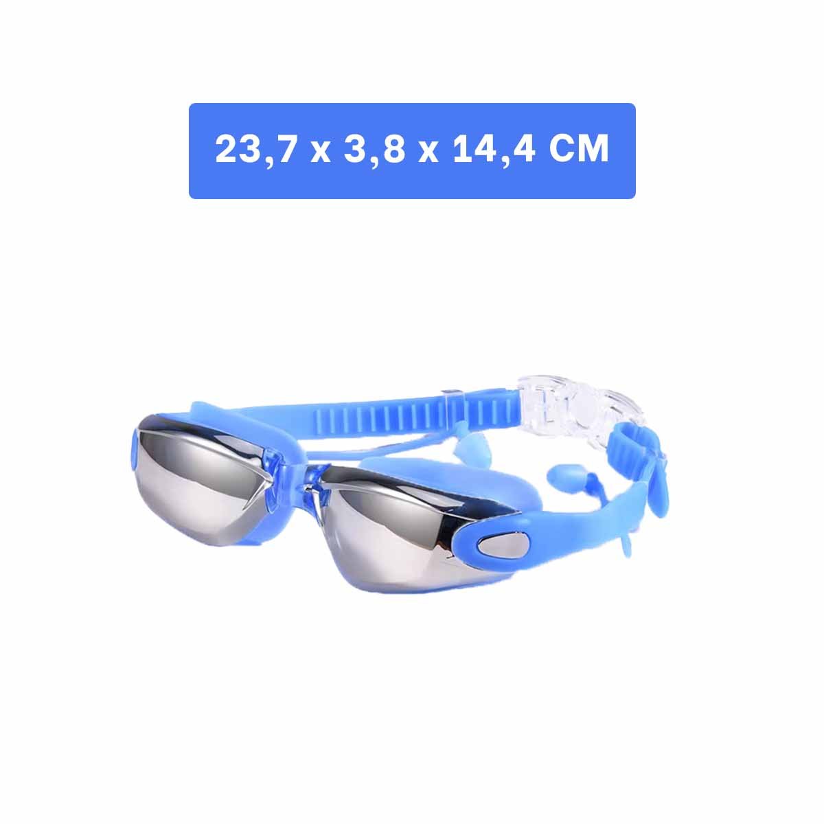 LENTES NATACIÓN RYBIU MG-HN72A Y ESTUCHE MODERNOS AZUL + LIGAS REGALO - 4