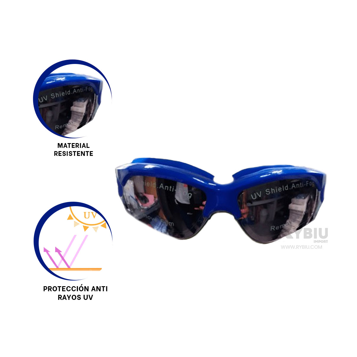 GAFAS NATACIÓN RYBIU MG-HN72A ERGONOMICO NIÑOS AZUL + REGALO AGENDITA - 3