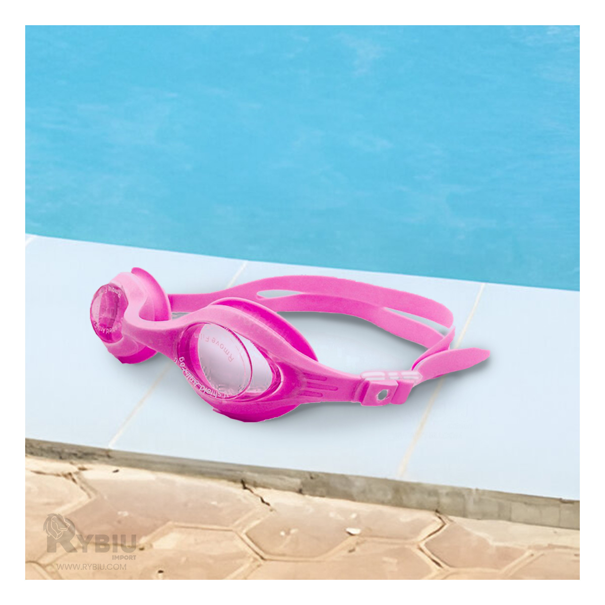 GAFAS NATACIÓN RYBIU MG-F268A PROTECTORES NIÑOS ROSADO + GIFT MINIAGENDA - 1