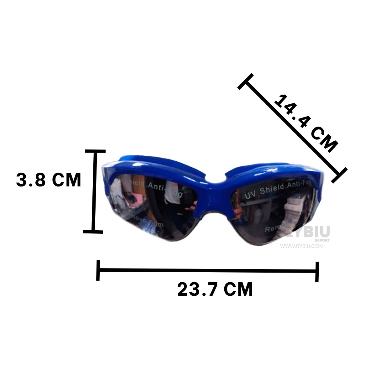 GAFAS NATACIÓN RYBIU MG-HN72A TRANSLUCIDAS AZUL + ENVOLTORIO REGALO - 5