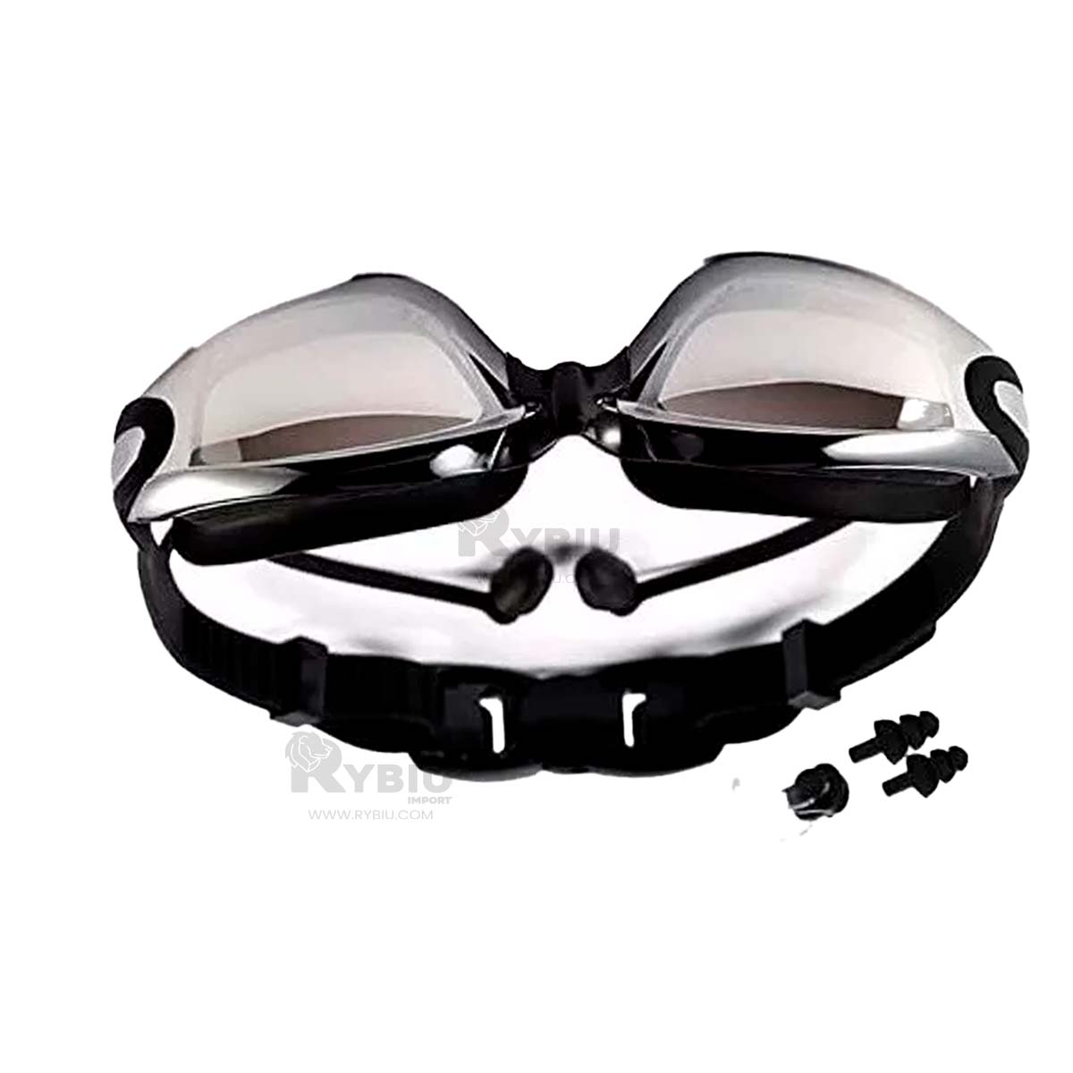 LENTES NATACIÓN RYBIU MG-HN72A LIVIANOS DEPORTISTA NEGRO + GIFT STICKERS - 4