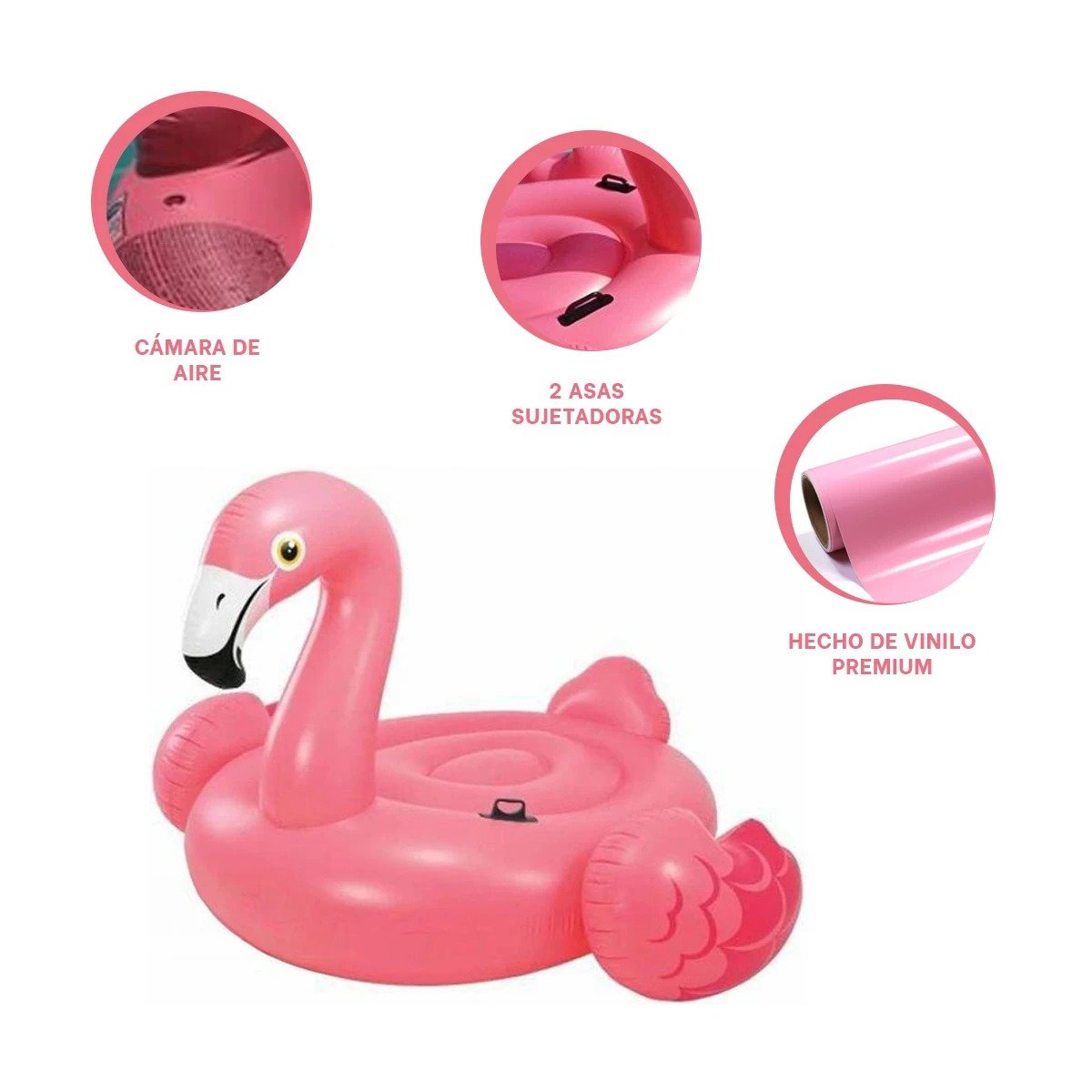 FLOTADOR DE TAMANO MEDIANO CON FIGURA DE FLAMENCO PARA JUEGOS Y+LIGAS REGALO - 3