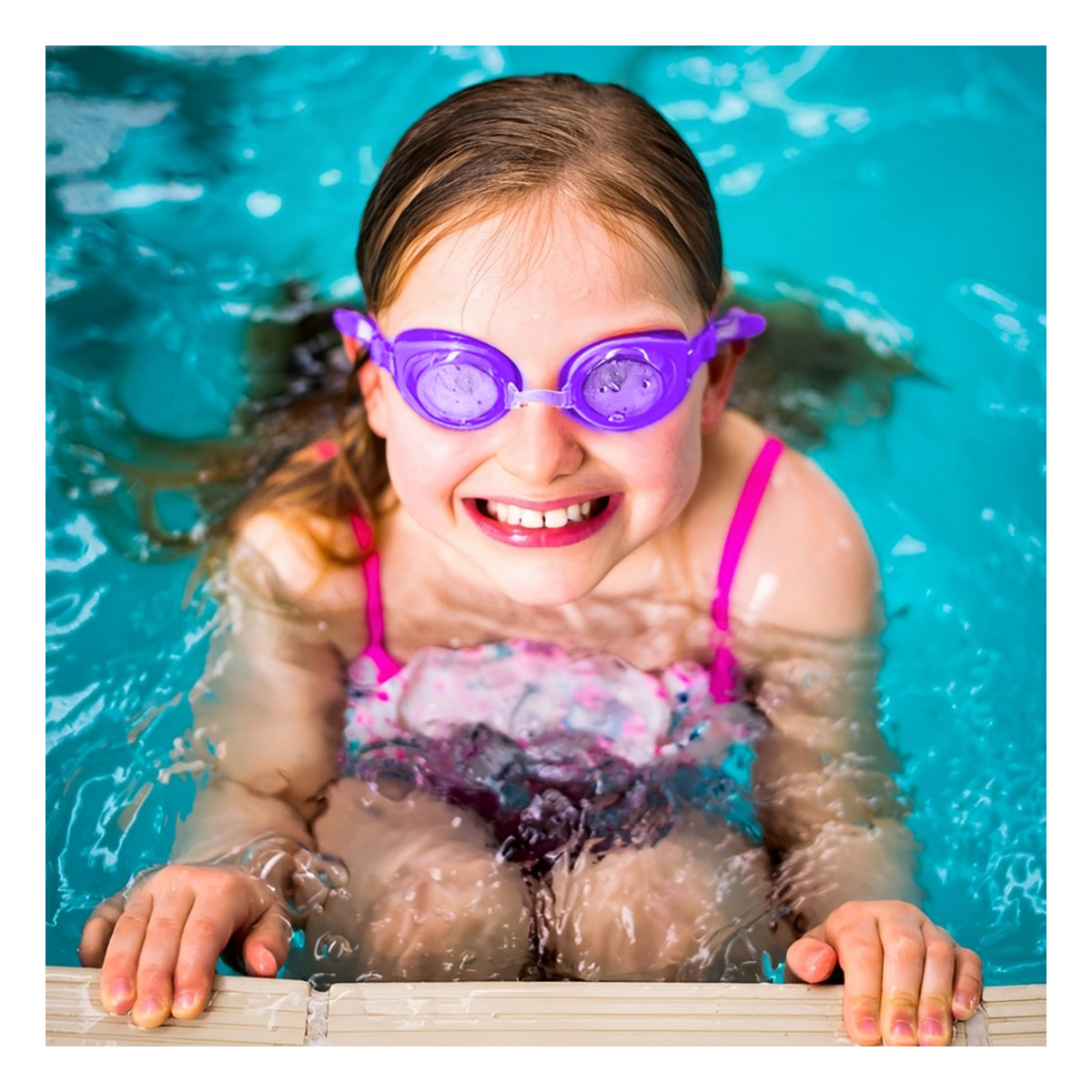 LENTES NATACIÓN RYBIU MG-F268A PRACTICOS MORADO + BANDERITAS ADHESIVAS - 2
