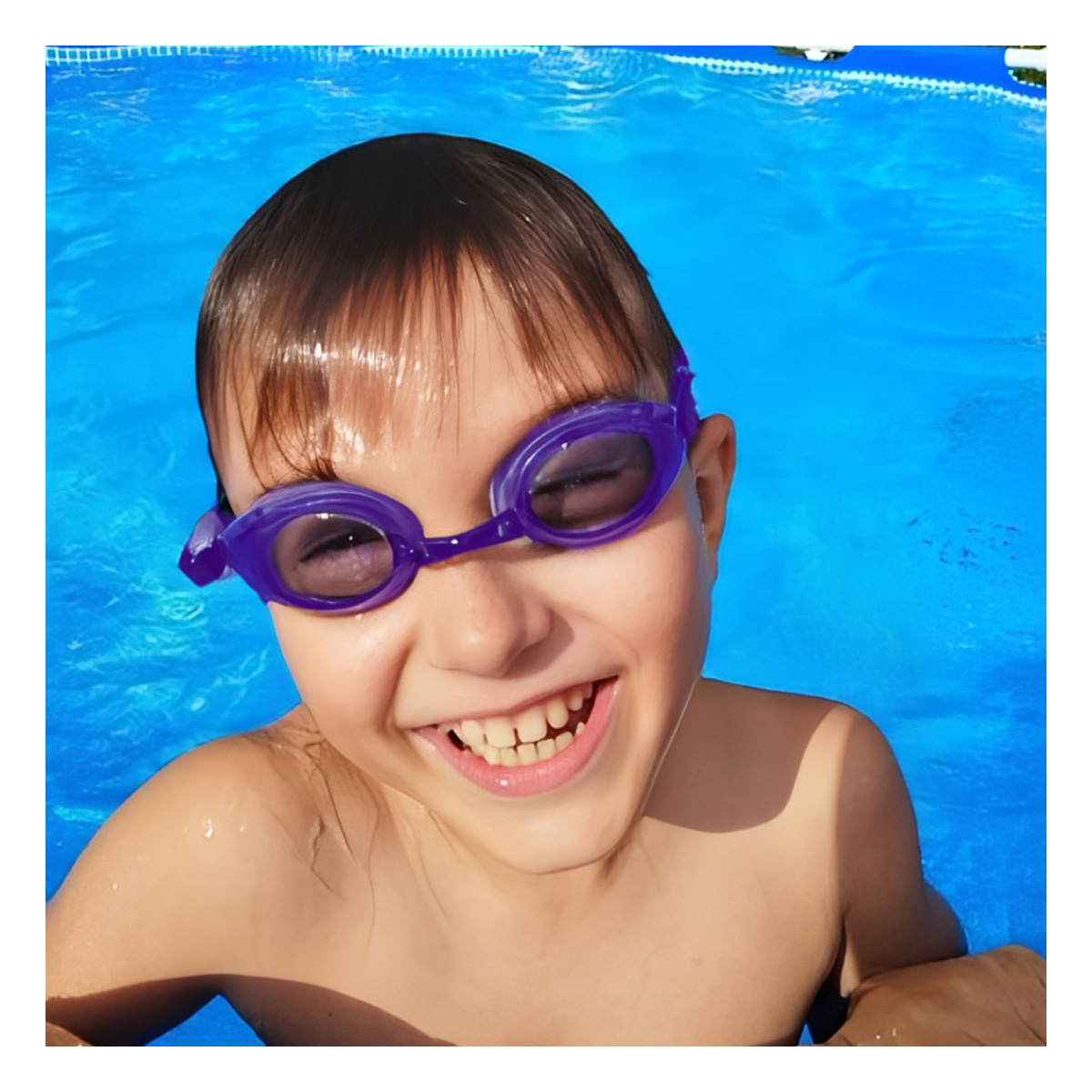 LENTES NATACIÓN RYBIU MG-F268A PRACTICOS MORADO + BANDERITAS ADHESIVAS - 3