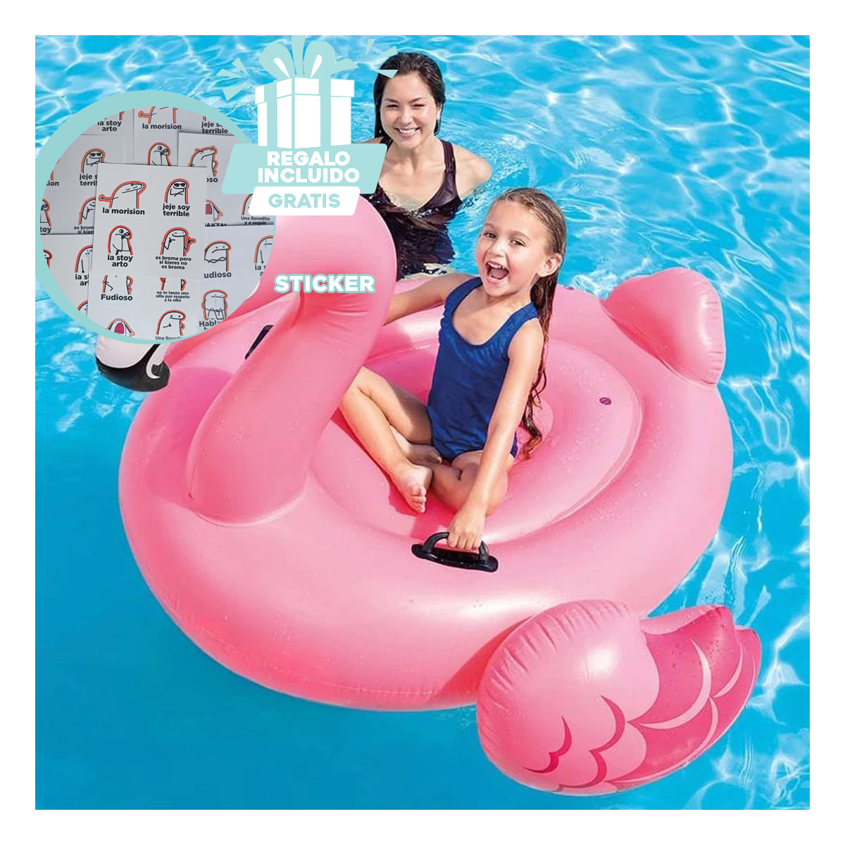 BOTE FIESTA COLORIDA PARA ADULTOS FLAMENCO Y+GIFT STICKERS - 1