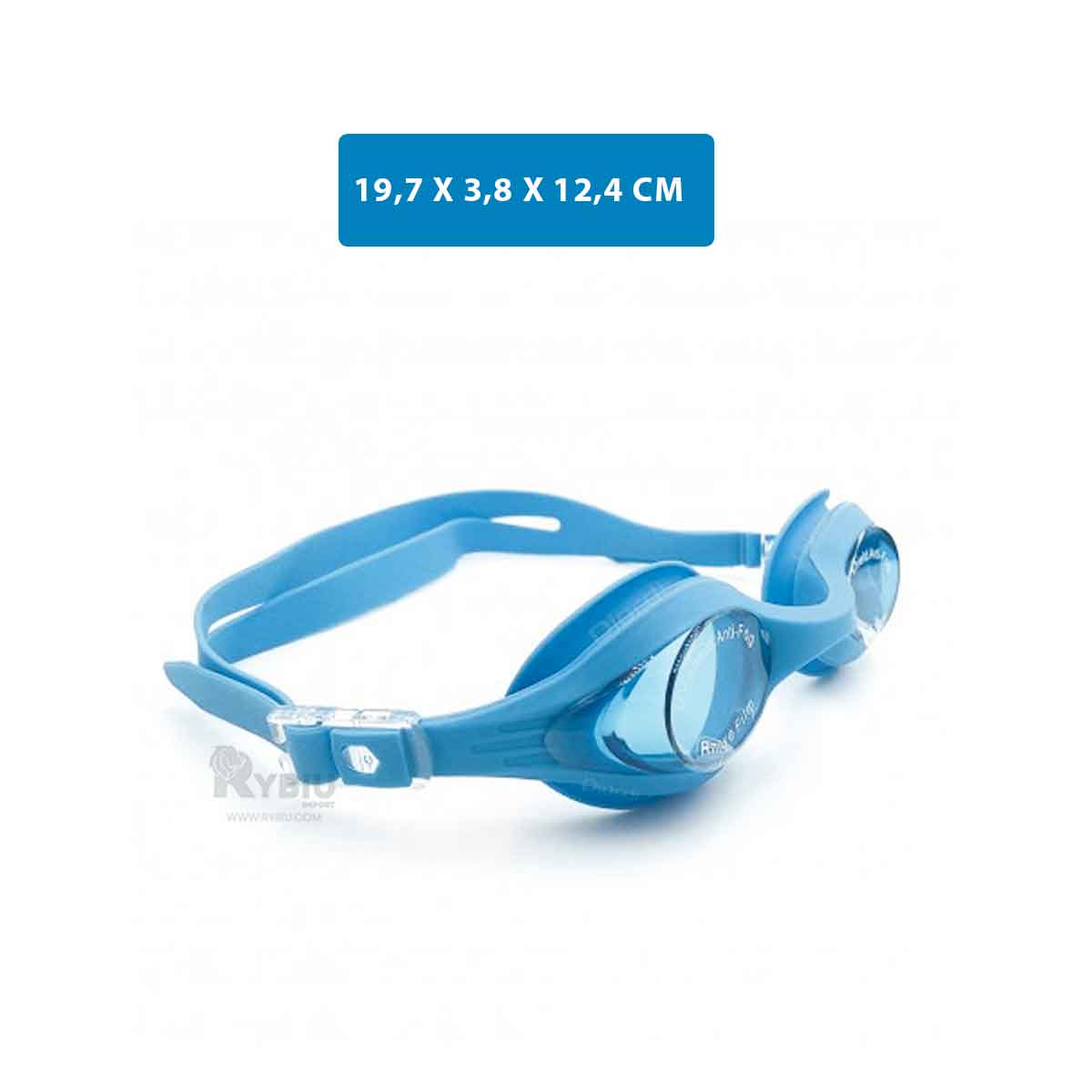 GAFAS NATACION RYBIU MG-F268A CELESTE EFICIENTES + REGALO LIGAS PEINAR - 5