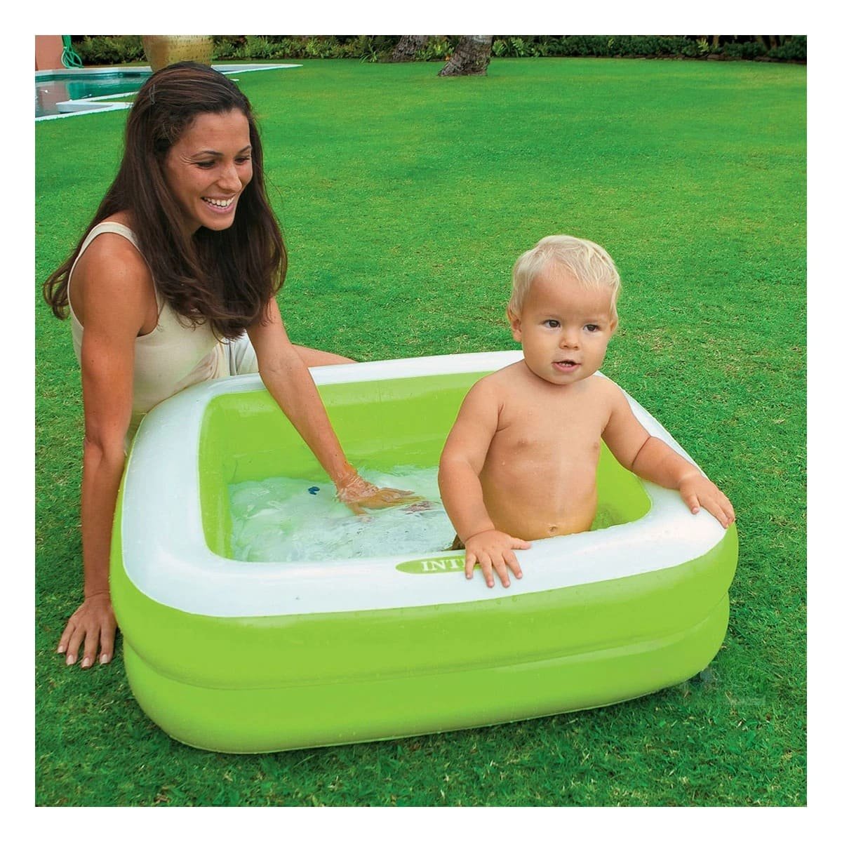 PISCINA INFANTIL VERDE ACOLCHADA 85X85X23CM PARA JUEGOS EN CASA Y+POST IT - 3