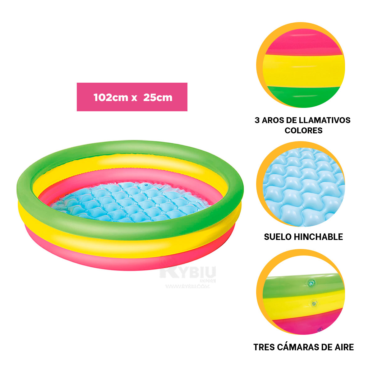 PILETA BONITA PARA EXTERIORES Y+REGALO LIGAS PARA PEINAR - 3