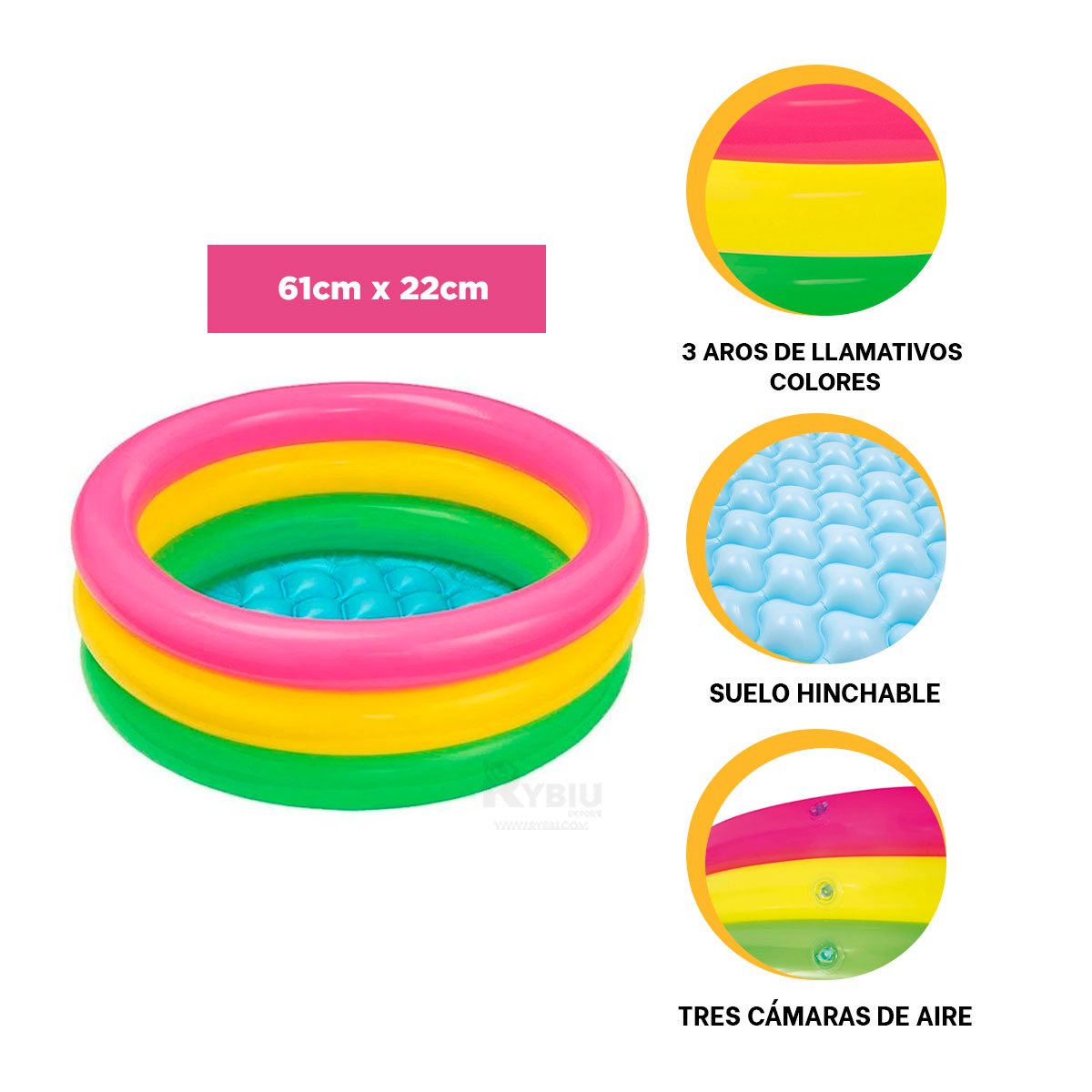 ALBERCA INFLABLE Y TRANSPORTABLE DE JARDIN Y+REGALO AGENDITA - 3