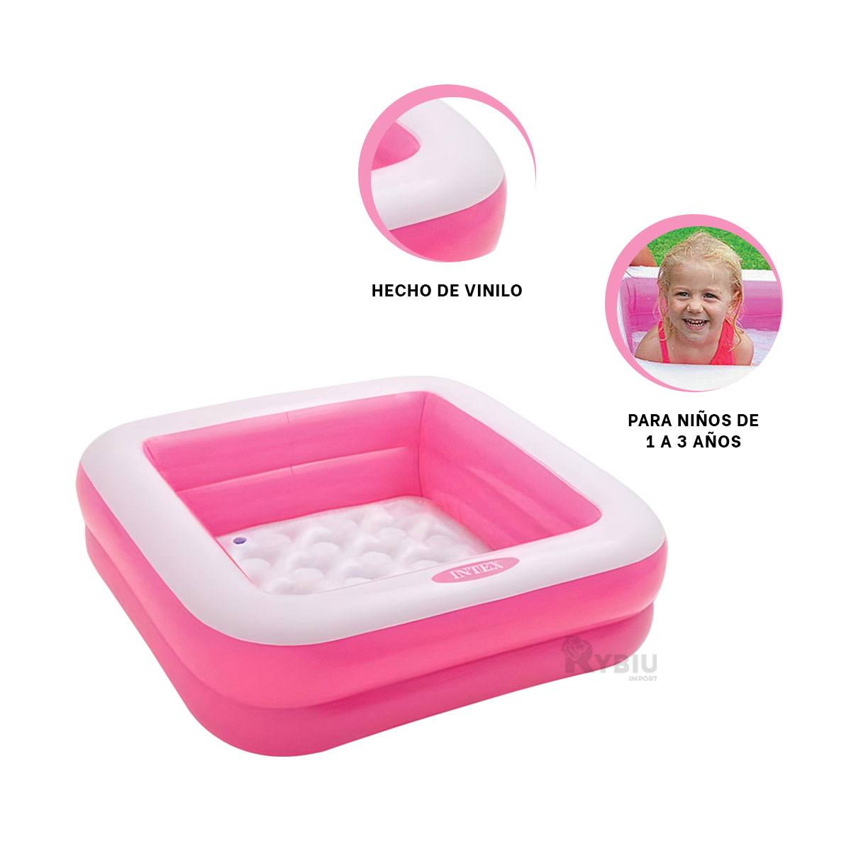 PILETA VERSATIL EN COLOR ROSADO Y+REGALO LIGAS PARA PEINAR - 3