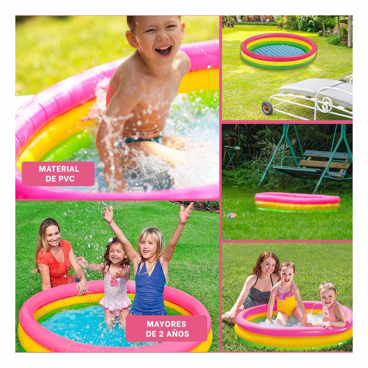 ZONA INFANTIL ARCOIRIS INFLABLE CON 114 X 25 CM PARA PATIO DEL HOGAR Y+POST IT - 5