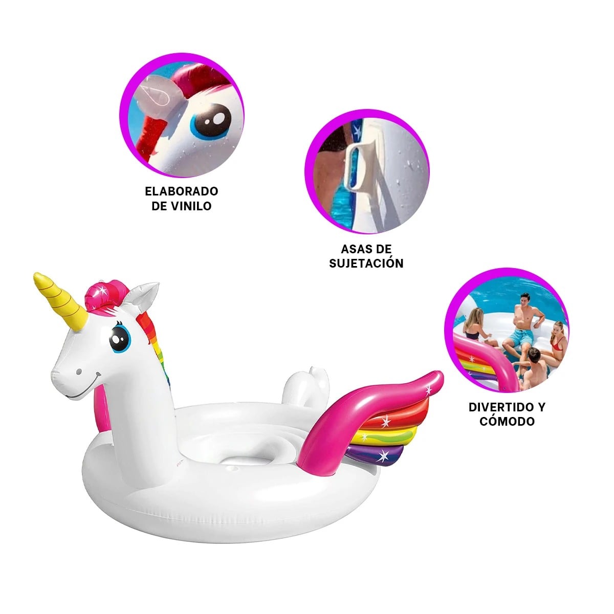 FLOTADOR PERFECTO PARA NINOS EN UNICORNIO Y+REGALO STICKERS - 2