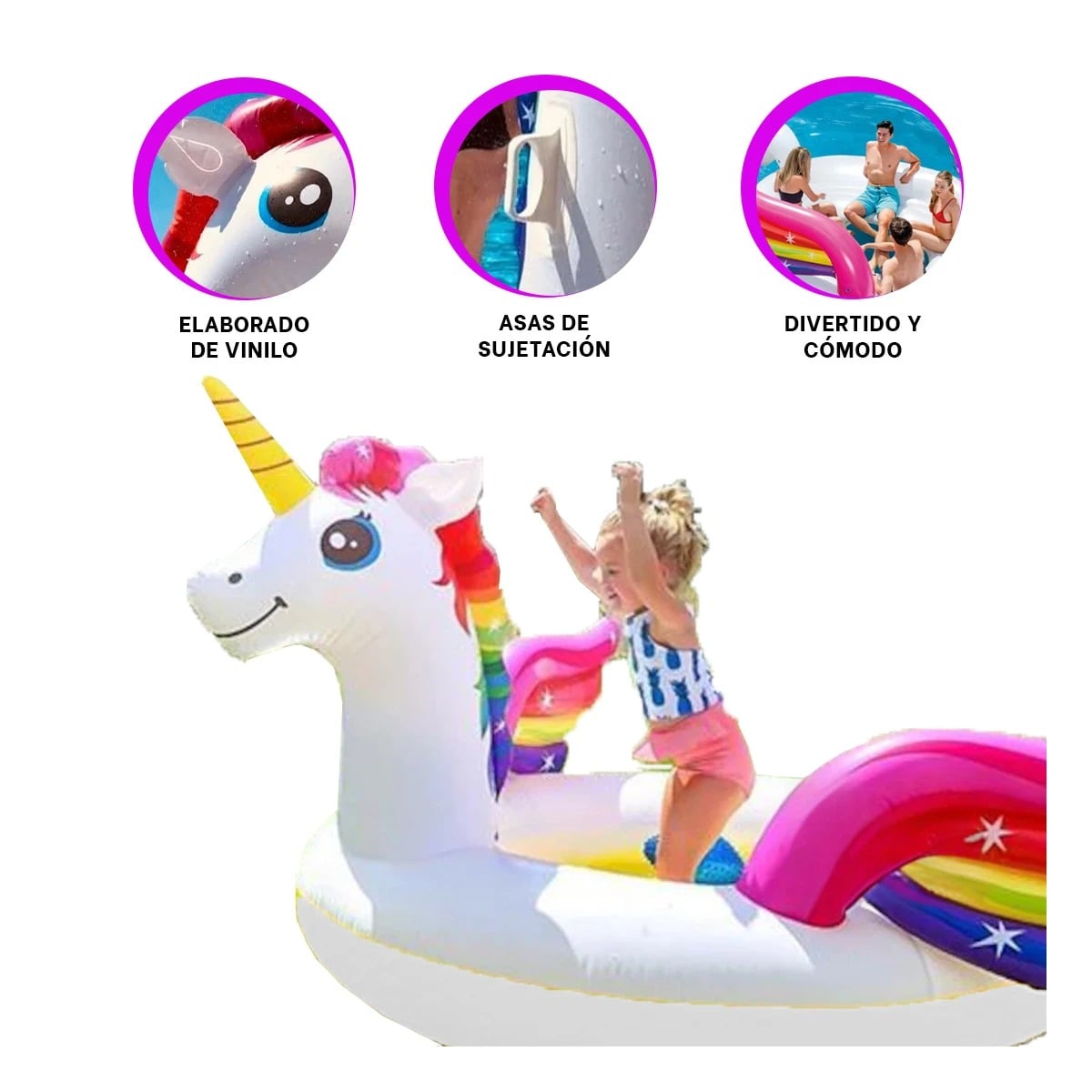 FLOTADOR PERFECTO PARA NINOS EN UNICORNIO Y+REGALO STICKERS - 3