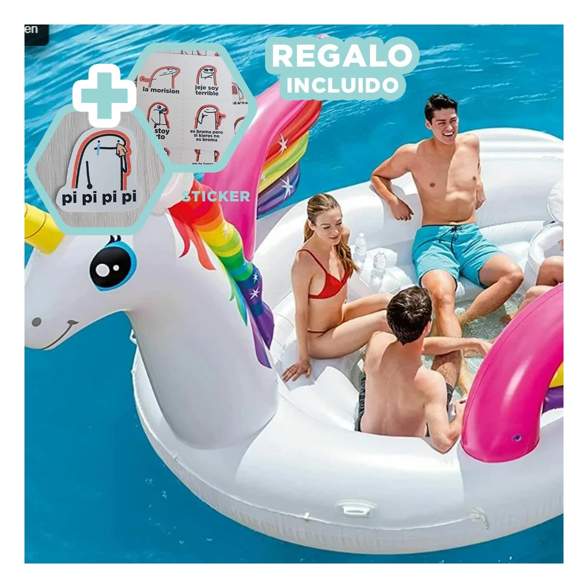 FLOTADOR PARA PISCINA VERANO EN UNICORNIO Y+GIFT STICKERS - 1