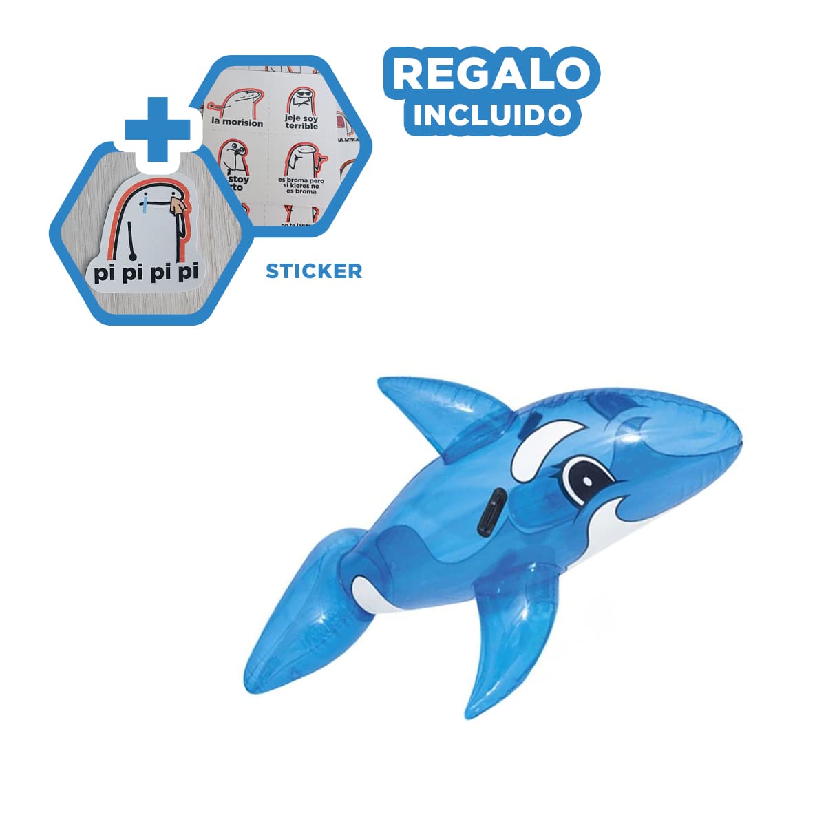BOTE FIESTA COLORIDA PARA ADULTOS EN BALLENA Y+GIFT STICKERS - 1