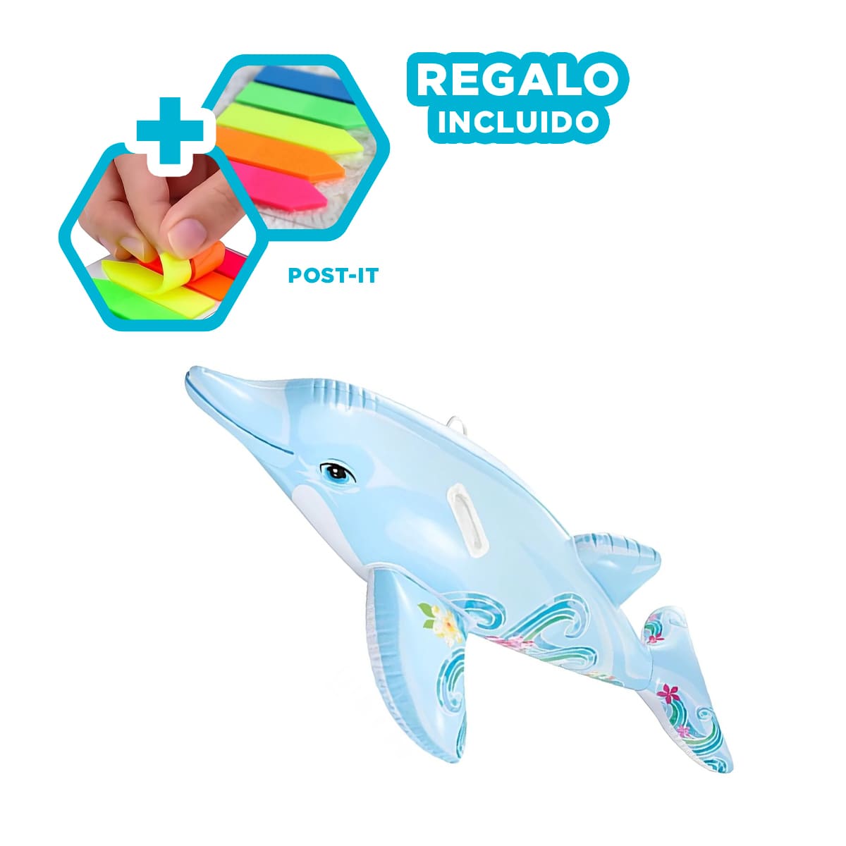 BALSA AVENTURA CON ASAS EN DELFIN Y+BANDERITAS ADHESIVAS - 1