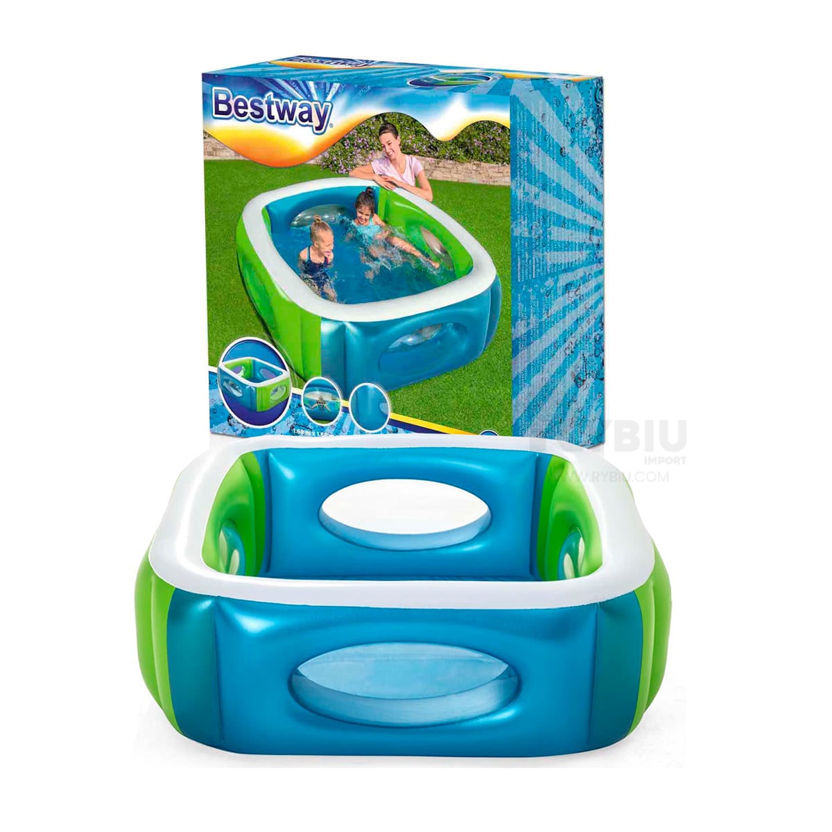PILETA JUVENIL CON ESPACIO AMPLIO Y+BANDERITAS ADHESIVAS - 4