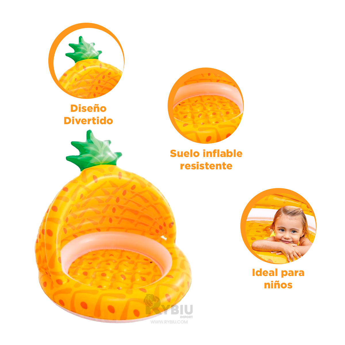 ALBERCA COMODA Y VERSATIL DENIÑOS EN PIÑA Y+REGALO STICKERS - 1