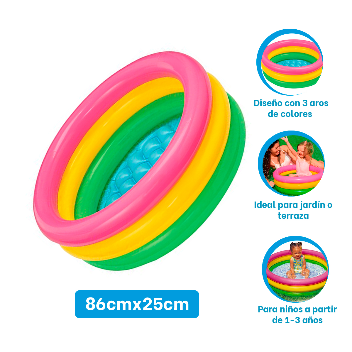 ALBERCA INFLABLE Y TRANSPORTABLE DE JARDIN Y+REGALO AGENDITA - 1