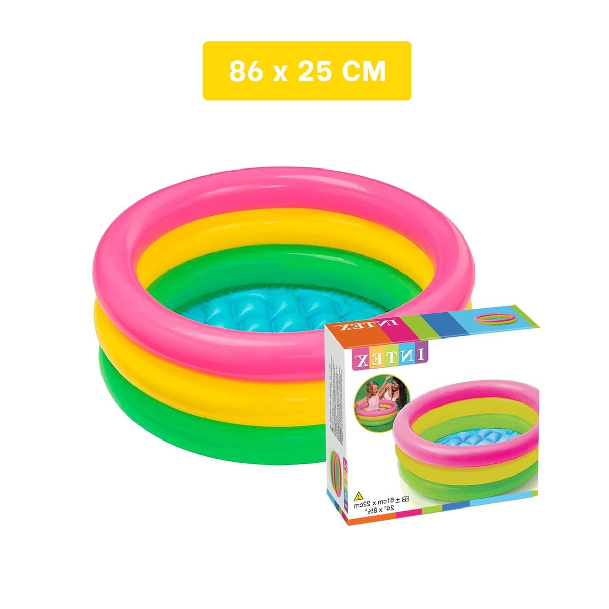 CHAPOTEADERO ARCOIRIS INFLABLE INFANTIL 86 X 25 CM PARA VERANO EN CASA Y+REGALO STICKER - 4
