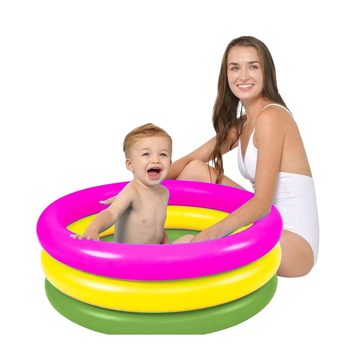 AREA ACUATICA ARCOIRIS INFLABLE INFANTIL 86 X 25 CM PARA DIVERSION EN CASA Y+LIGAS REGALO - 3