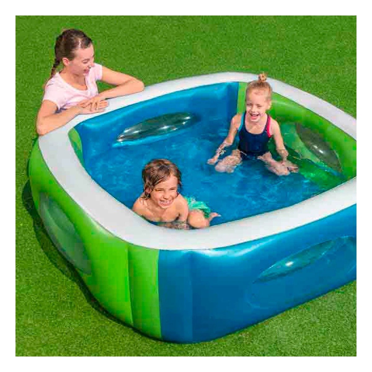 PILETA WINDOW 168X168X56 CM INFANTIL RESISTENTE PARA USO EXTERIOR Y+LIGAS REGALO - 2