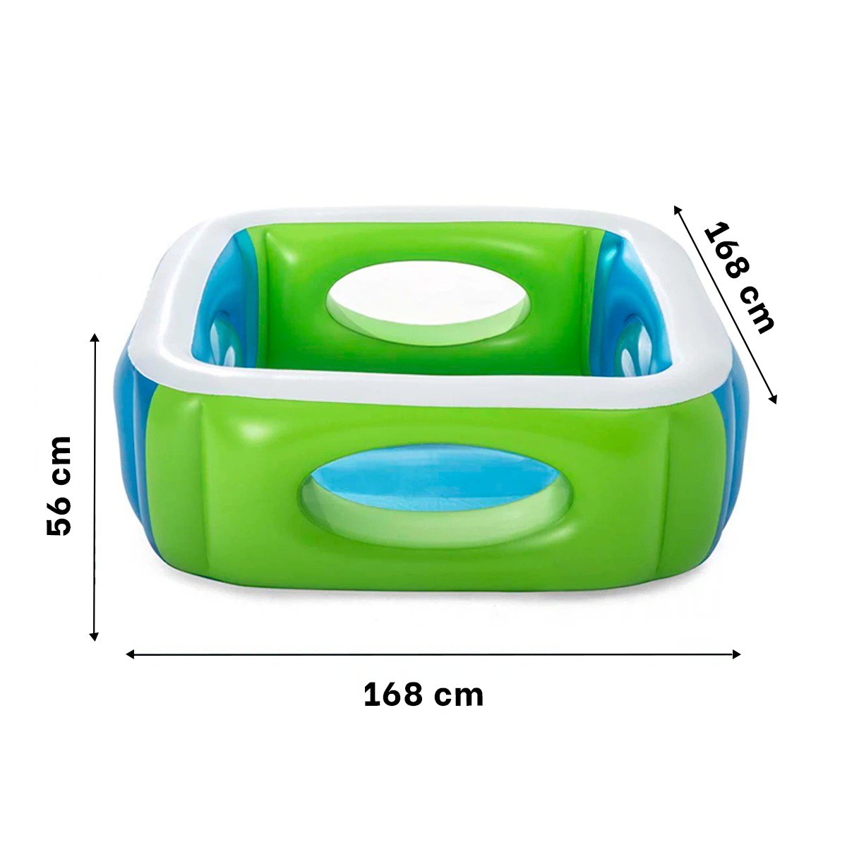 PILETA WINDOW 168X168X56 CM INFANTIL RESISTENTE PARA USO EXTERIOR Y+LIGAS REGALO - 4