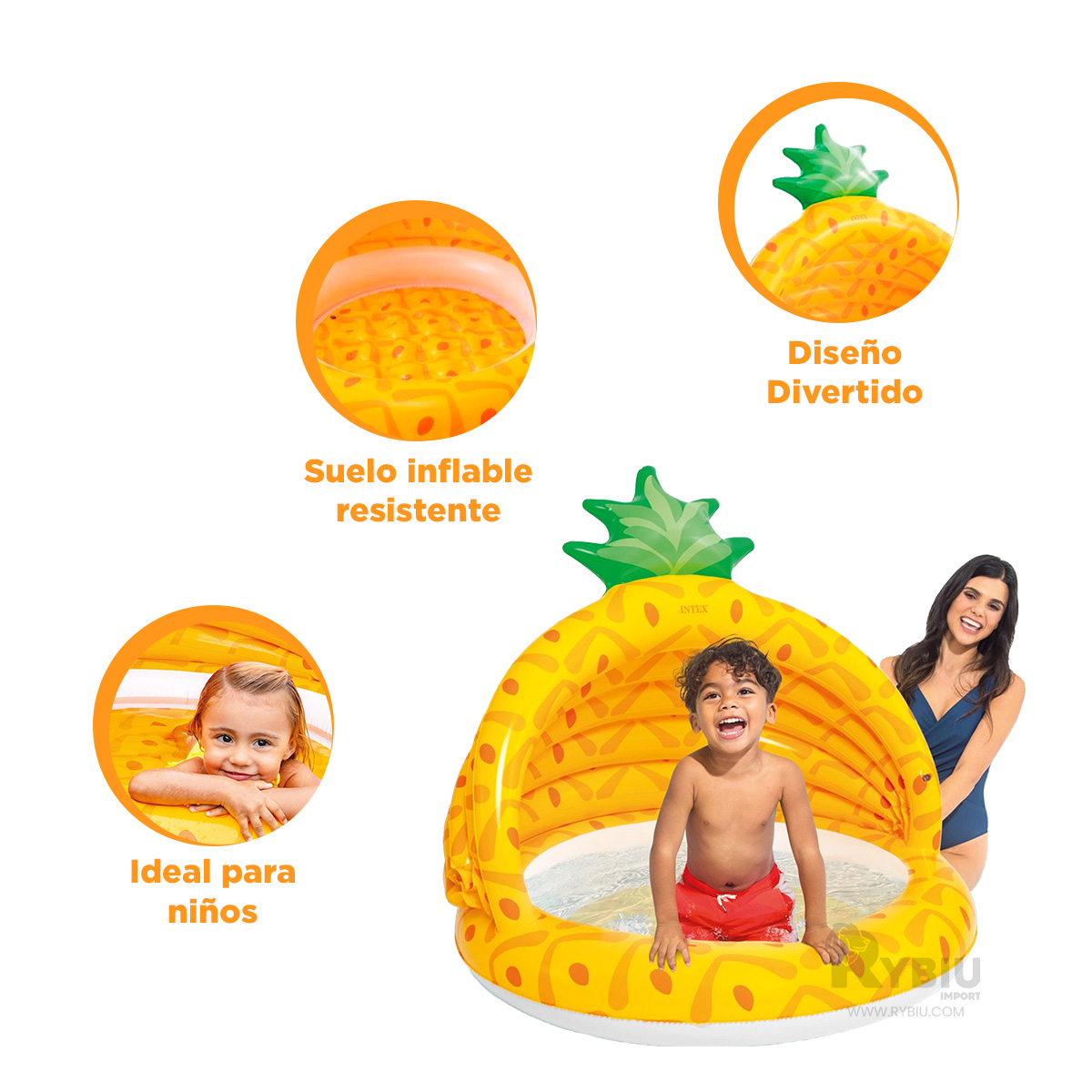 ALBERCA CON DISEÑO MODERNO EN PIÑA Y+GIFT STICKERS - 2