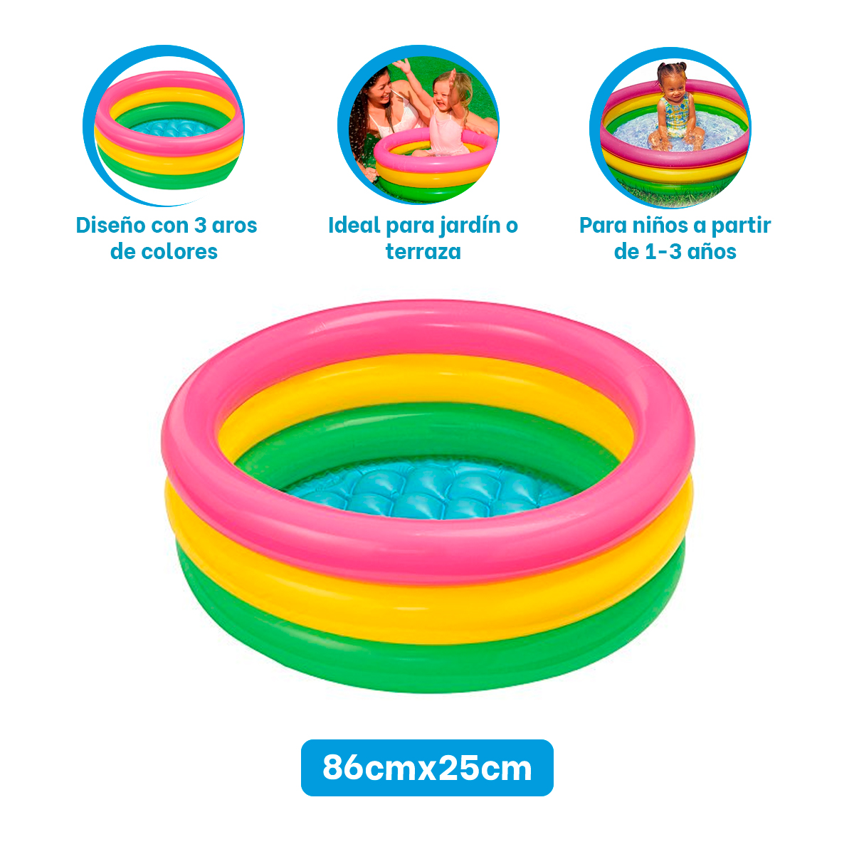 ALBERCA COMODA Y VERSATIL PARA NIÑOS Y+REGALO STICKERS - 3