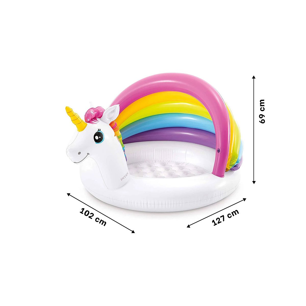 ZONA DE AGUA BEBE UNICORNIO 1,27 X 1,02 X 69 CM INFLABLE PARA JUEGO EN CASA Y+POST IT - 4