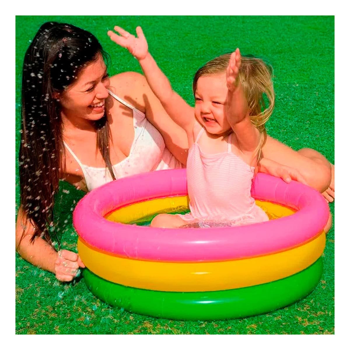 CHAPOTEADERO ARCOIRIS INFLABLE INFANTIL 86 X 25 CM PARA NINOS PEQUENOS - 1