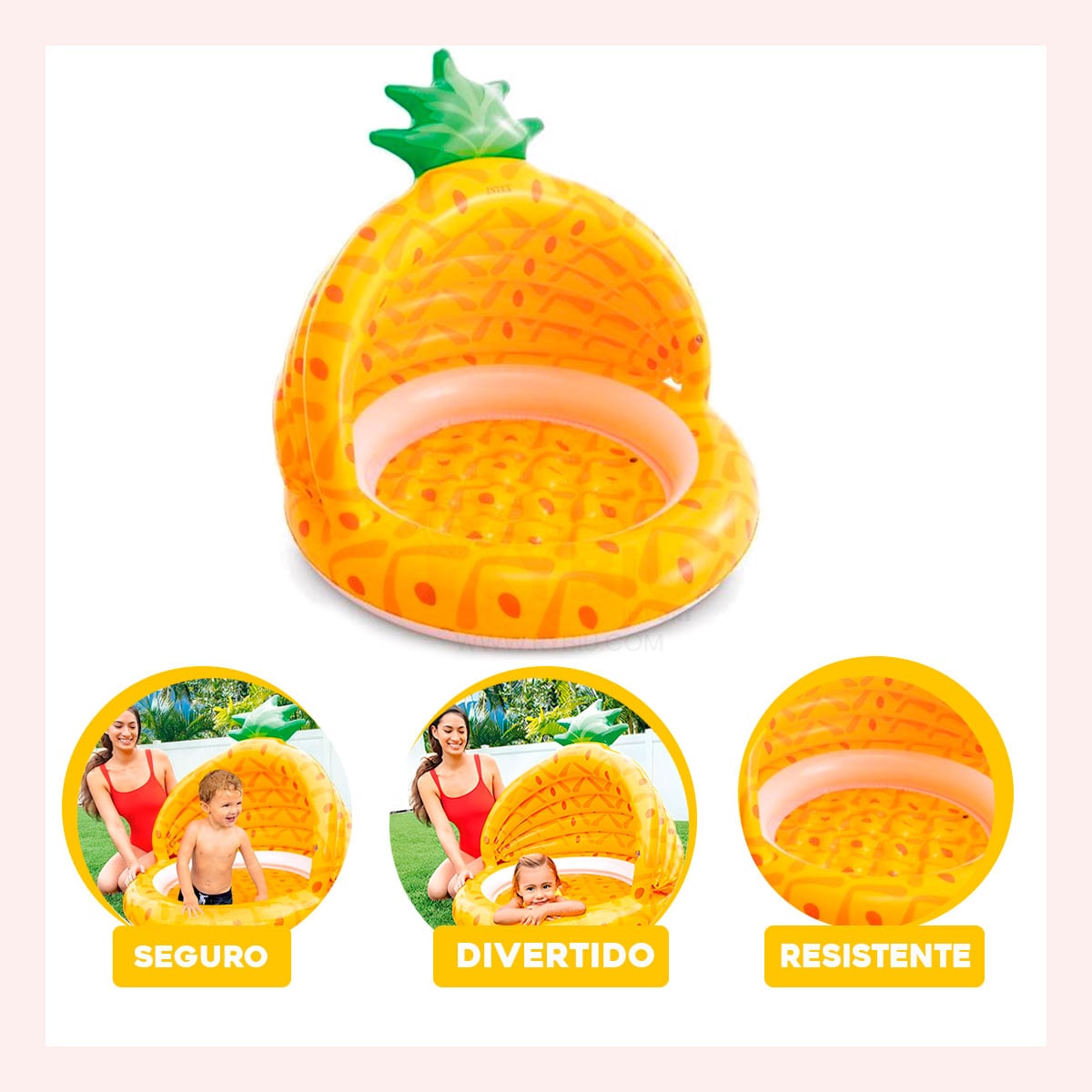 PILETA CON ESPACIO AMPLIO EN PIÑA Y+BANDERITAS ADHESIVAS - 4