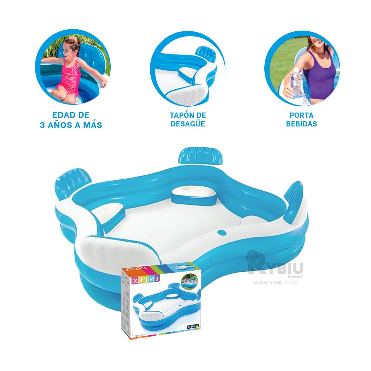 ALBERCA COMODA Y DURADERO PARA NIÑOS Y+REGALO STICKERS - 2