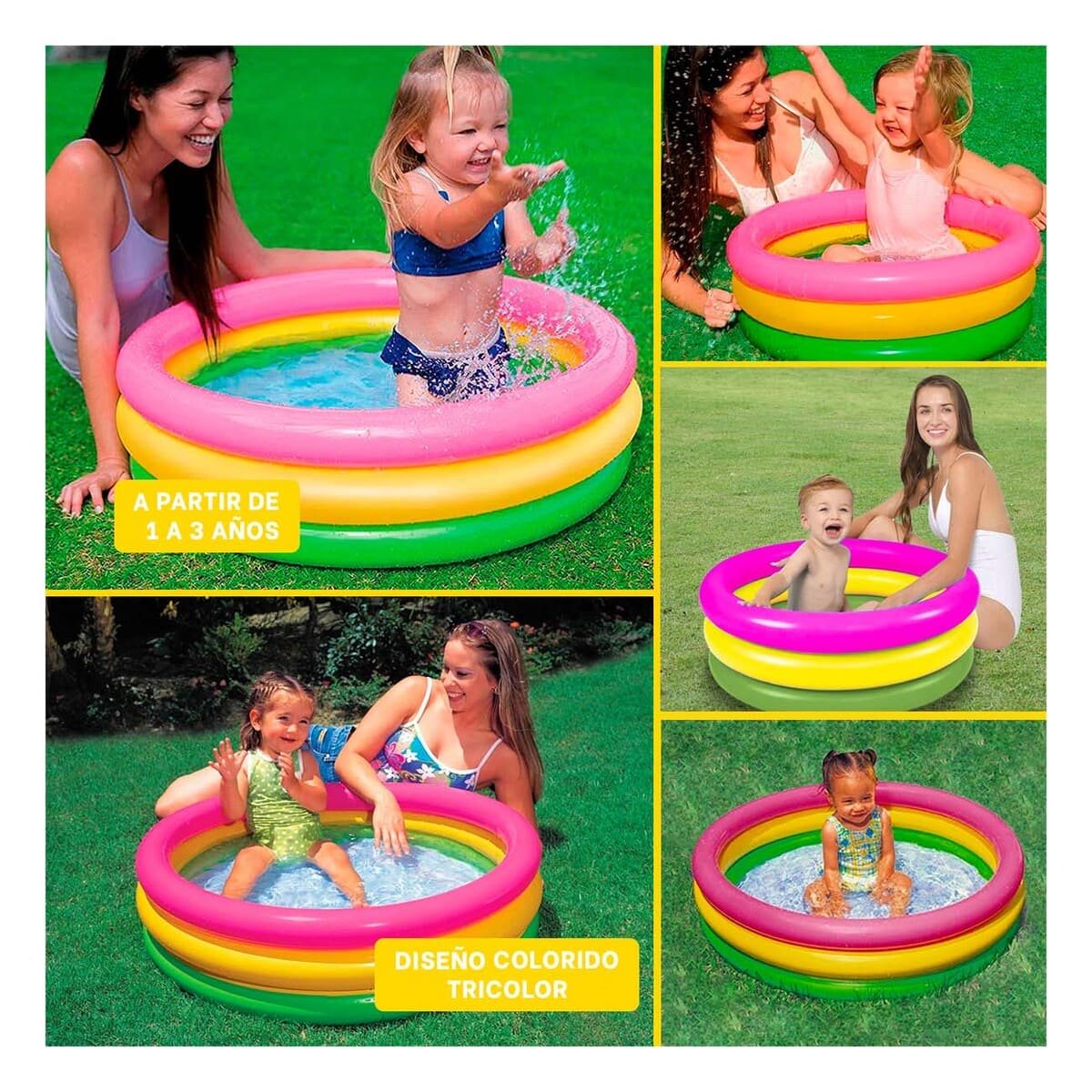 AREA INFANTIL ARCOIRIS INFLABLE CON 86 X 25 CM PARA JUEGOS DE AGUA Y+POST IT - 5