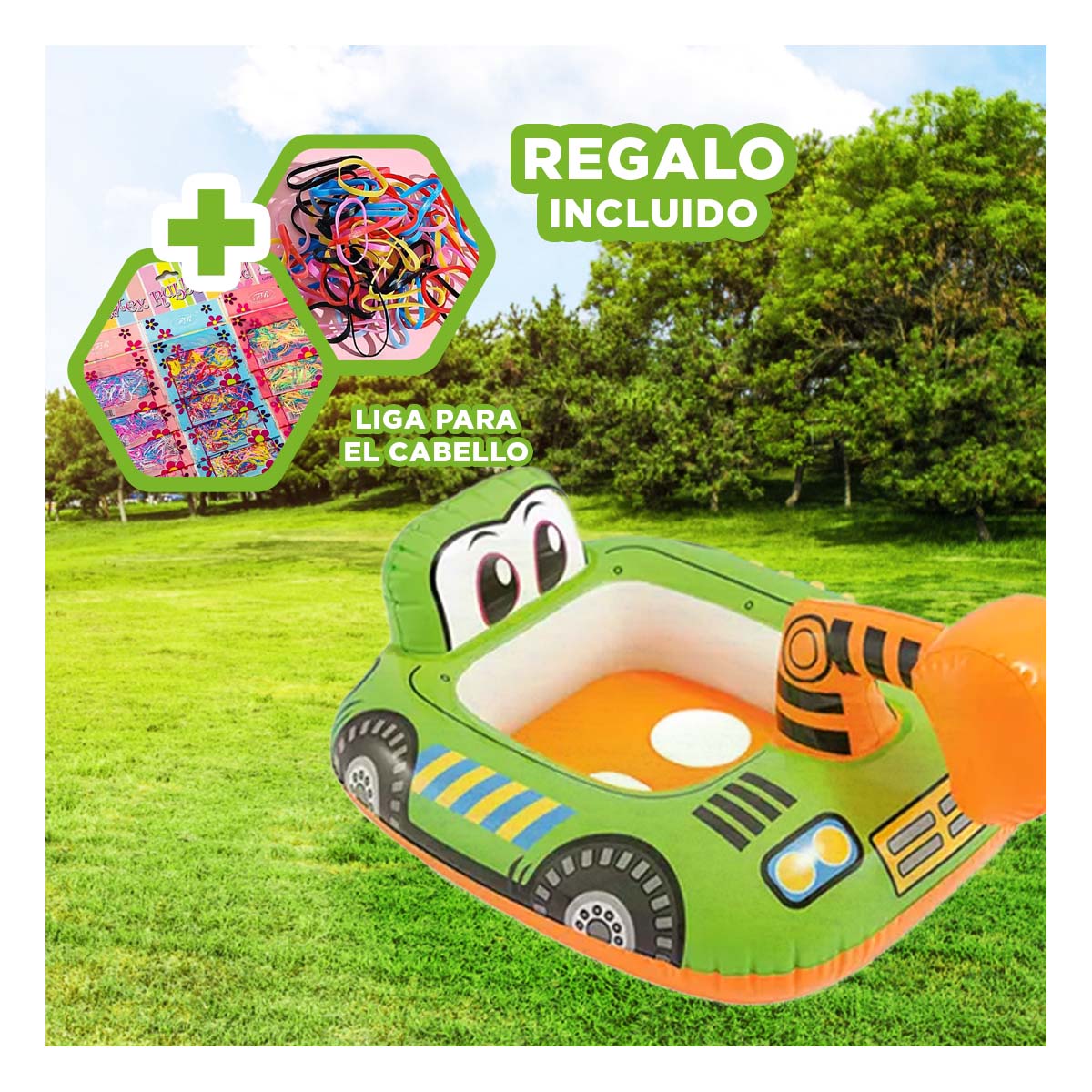 SALVAVIDAS FUNCIONAL PARA VERANO Y+REGALO LIGAS PARA PEINAR - 1