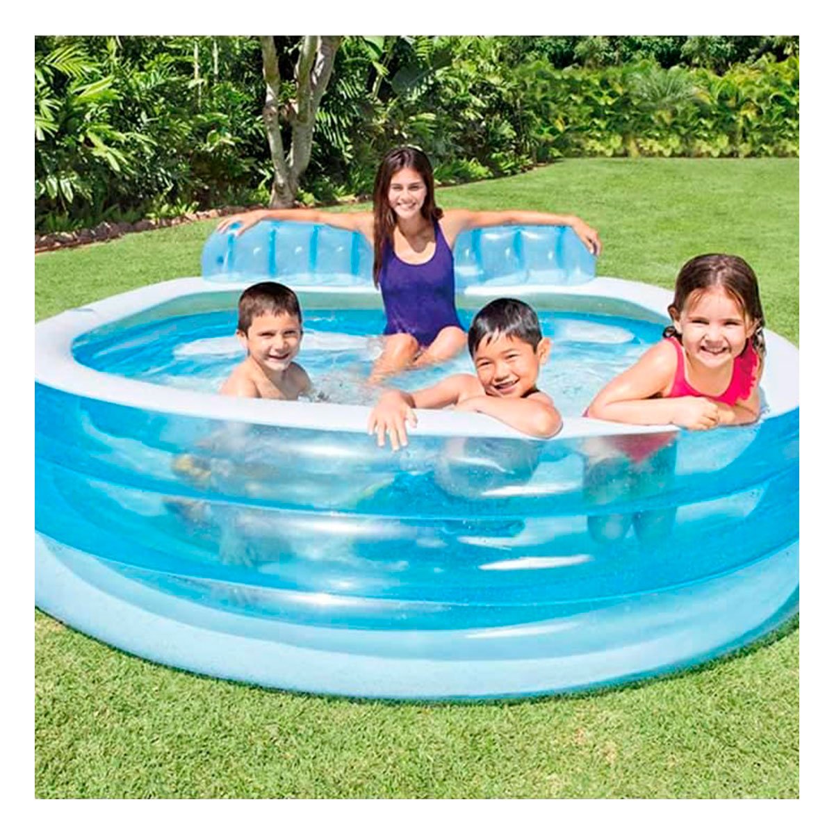 MODELO INFLABLE CON SILLON PARA HOGAR Y VERANO EN ESPACIO EXTERIOR Y+LIGAS REGALO - 2