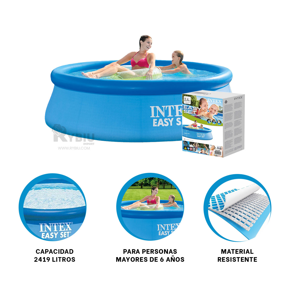 ALBERCA AMPLIA PARA NIÑOS EN CELESTE Y+REGALO AGENDITA - 3