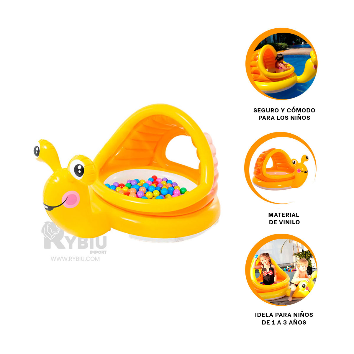 ALBERCA COMODA Y DURADERO PARA NIÑOS Y+REGALO STICKERS - 3