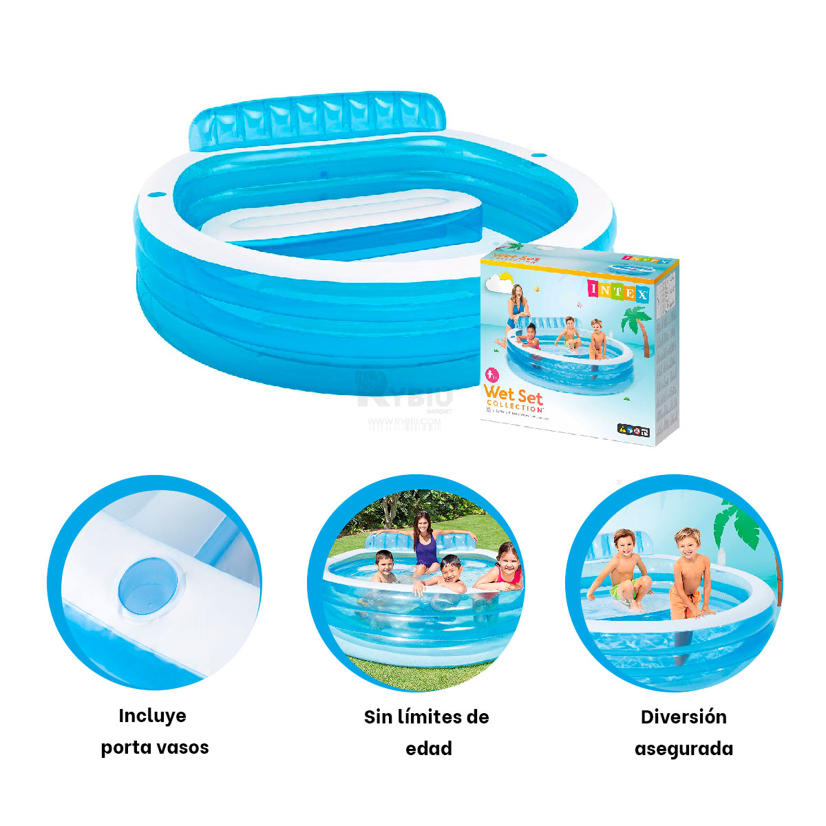 PISCINA REFRESCANTE INFANTIL DE CELESTE Y+PAPEL DE REGALO - 1