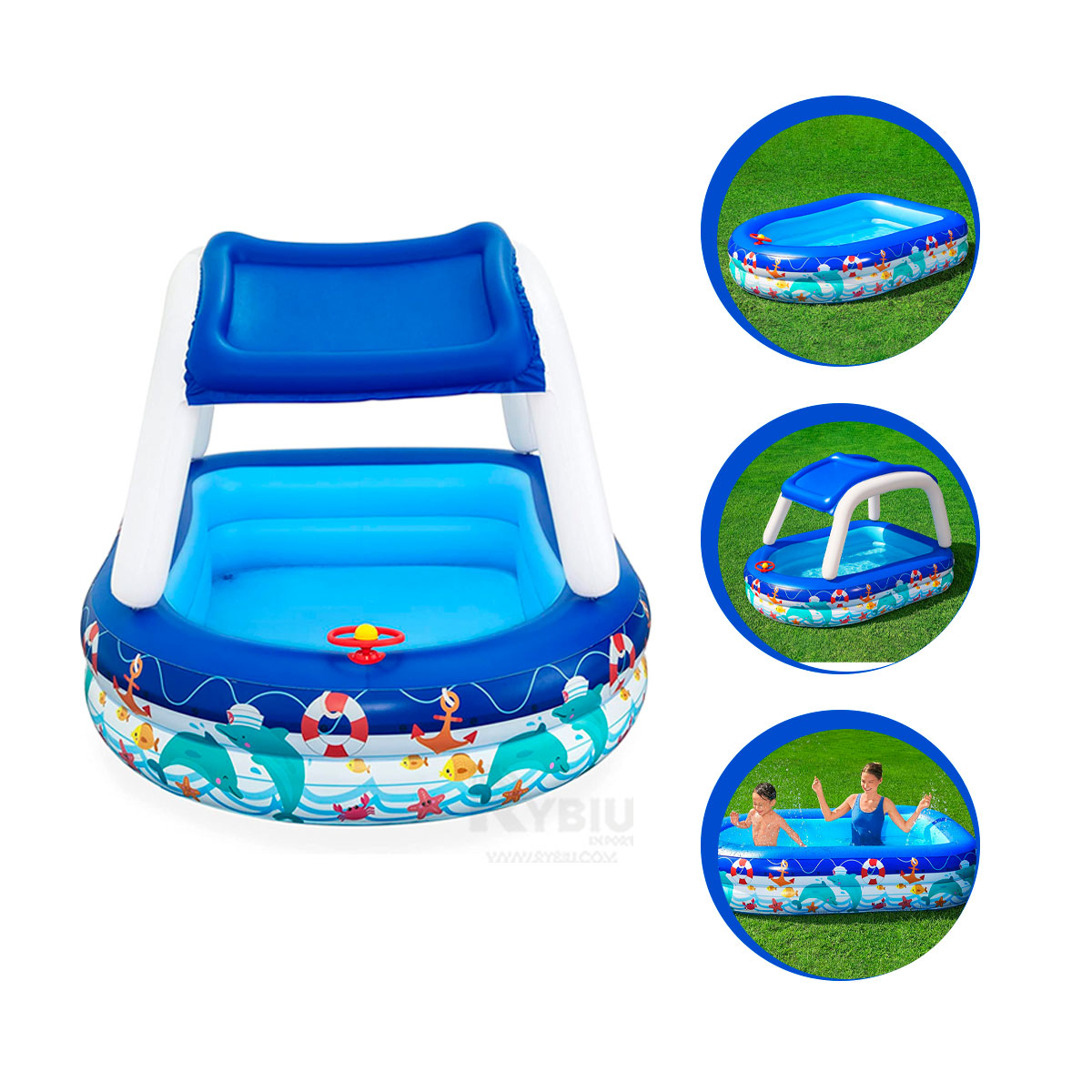 PILETA DIVERTIDA FORMA CAPITAN DEL MAR Y+LIGAS DE REGALO - 4