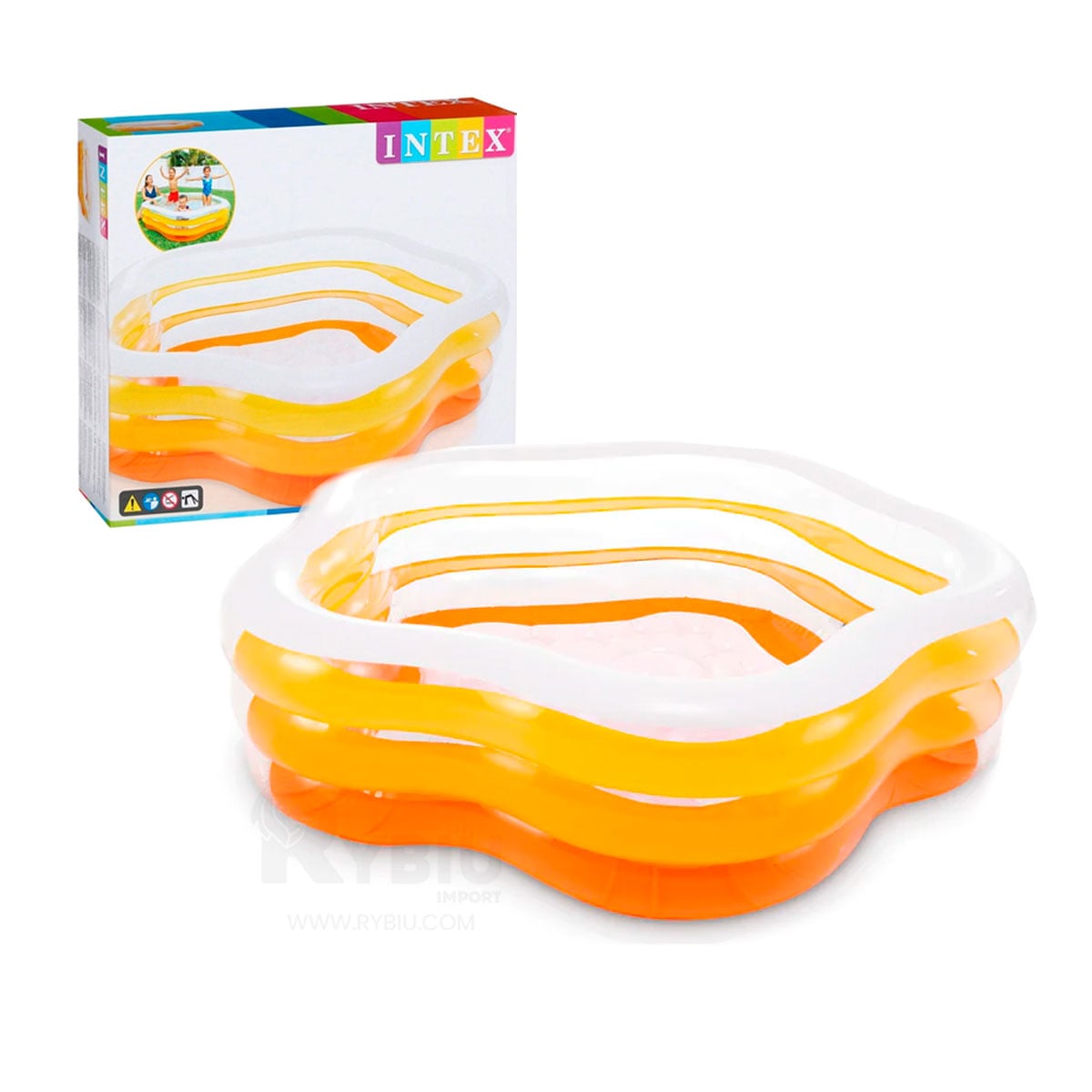 ALBERCA FULL DIVERSION EN COLOR NARANJA Y+REGALO STICKERS - 1