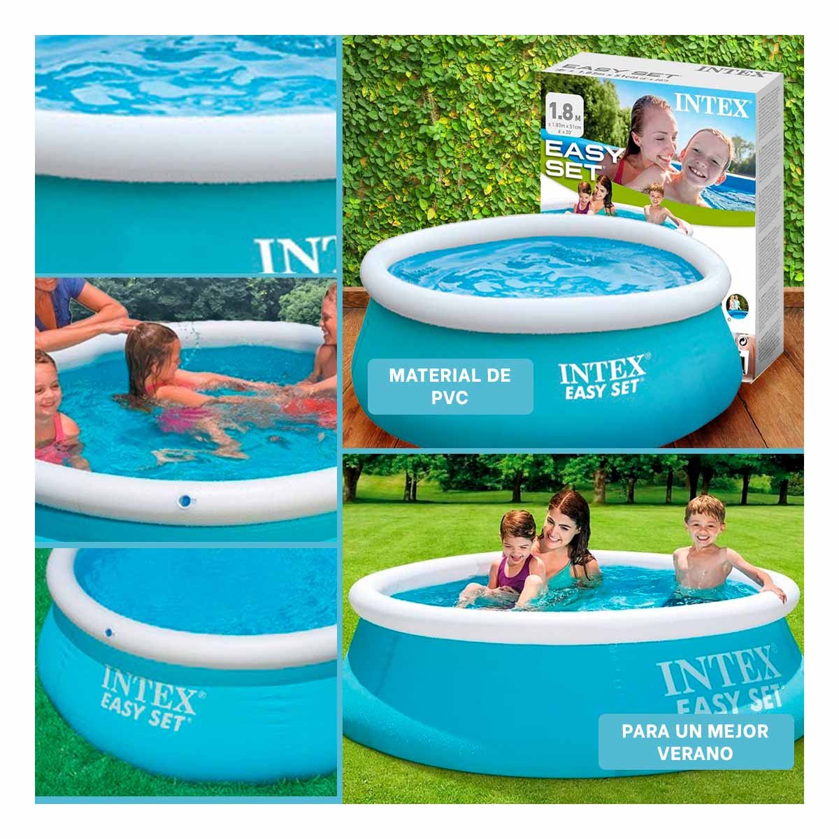 FORMATO INFLABLE REDONDO CON BORDE SUAVE PARA HOGAR Y TEMPORADA CALIDA Y+LIGAS REGALO - 5