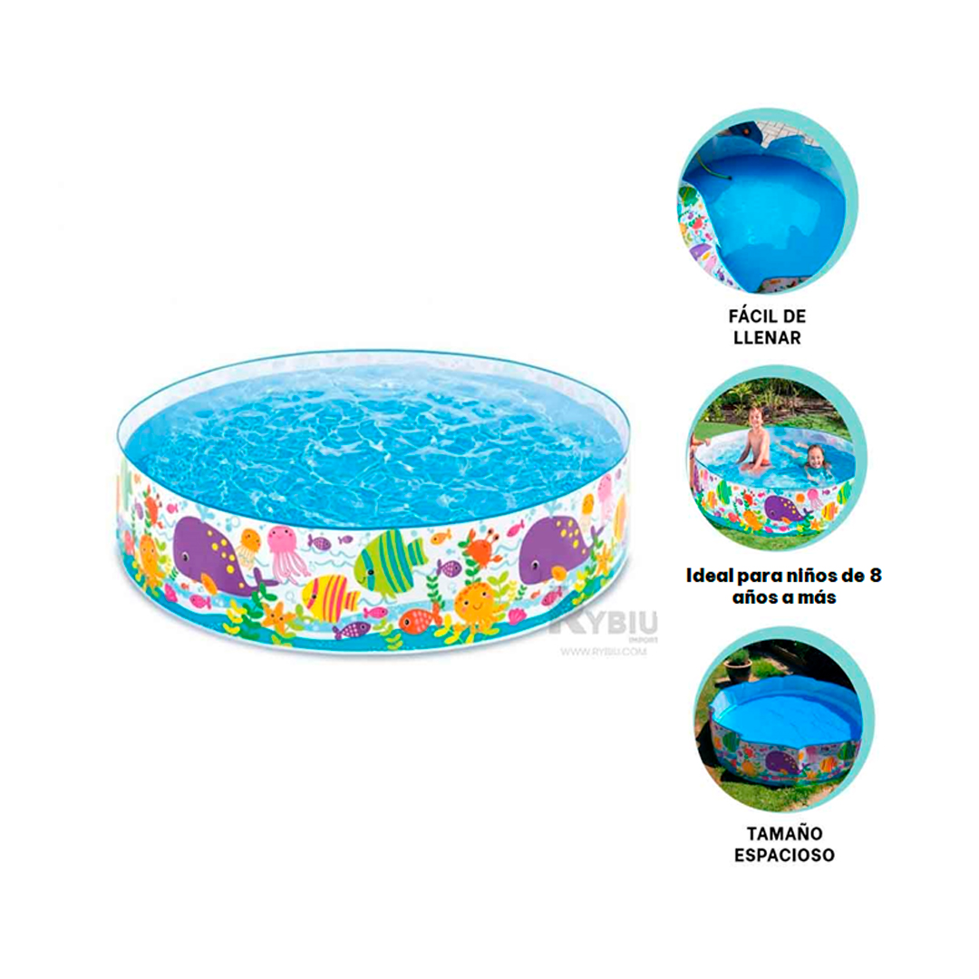 PILETA OCEANO DE TONO MULTICOLOR Y+BANDERITAS ADHESIVAS - 3