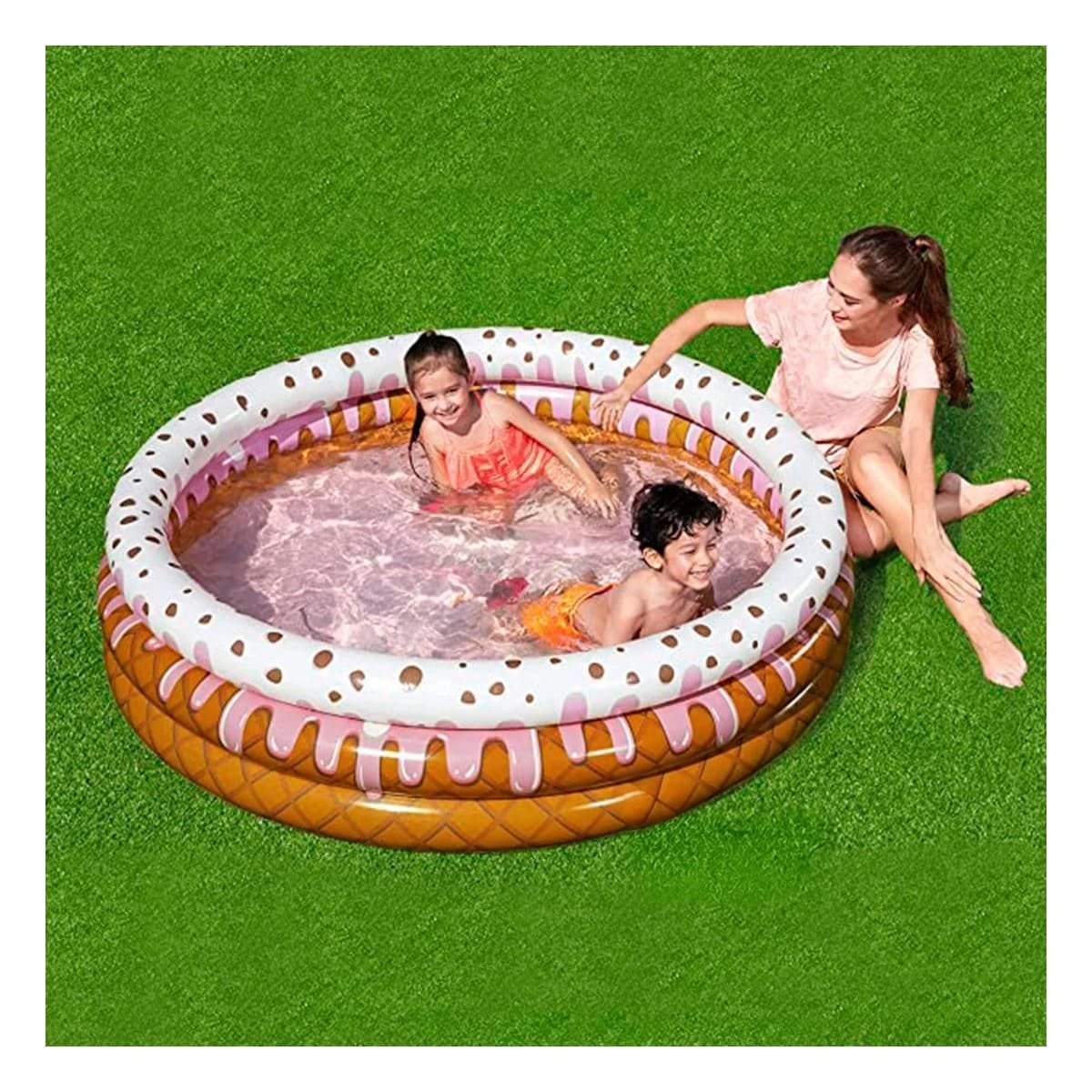 PILETA INFLABLE CON DISENO HELADO PARA PATIO Y AMBIENTES ABIERTOS Y+LIGAS REGALO - 2